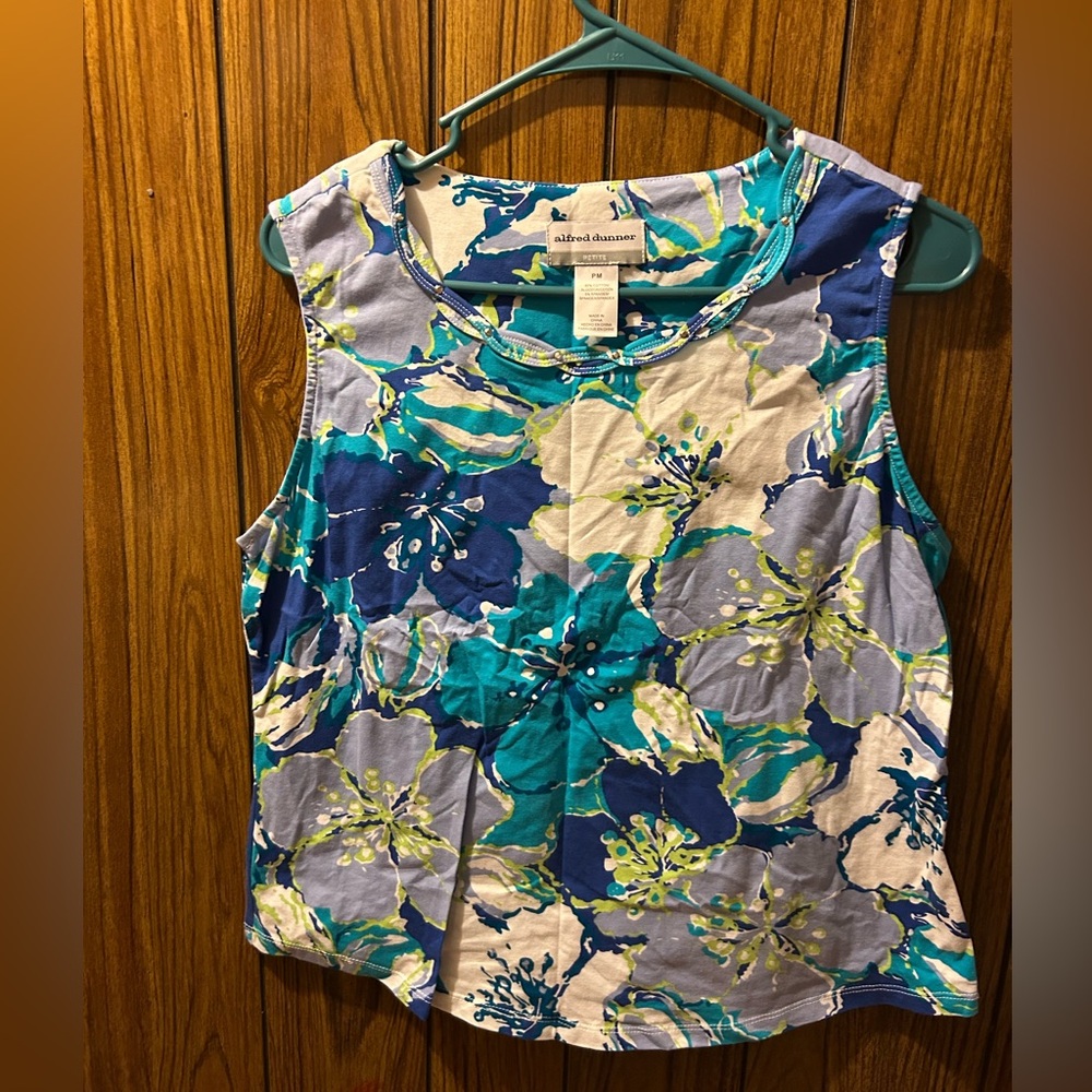 Alfred Dunner Blue Floral Women's Top